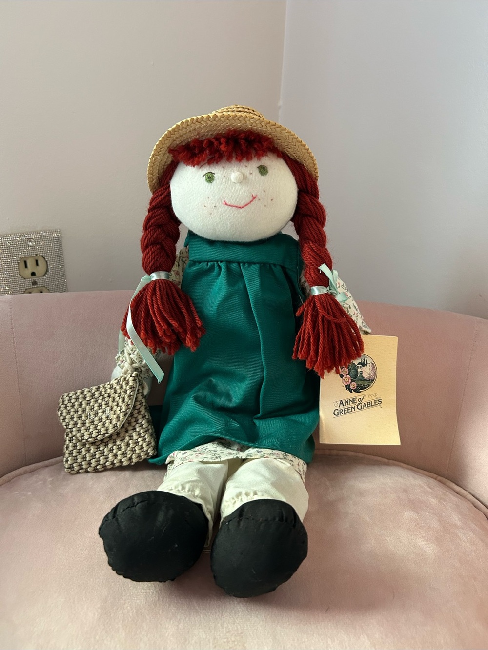 Anne of Green Gables Plush Doll - Teal Dress with Red Yarn Hair